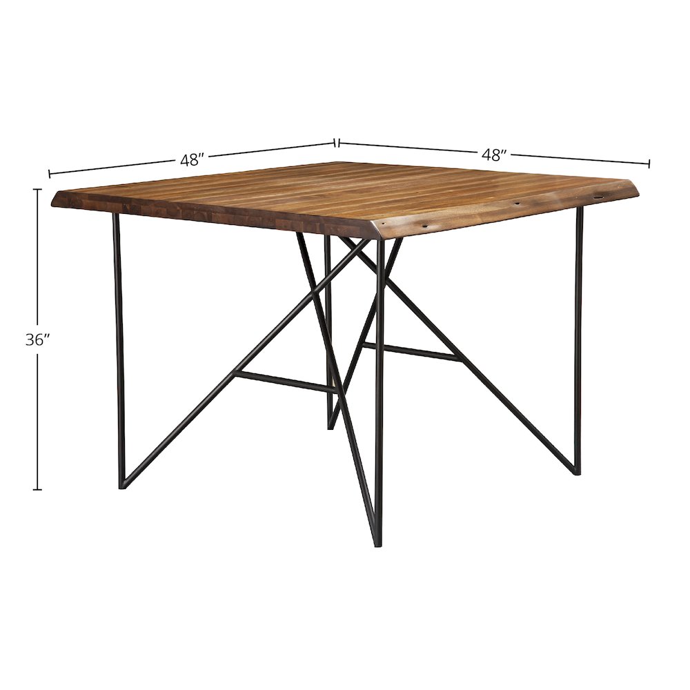 Live Edge Solid Wood Pub Table w/Metal Legs