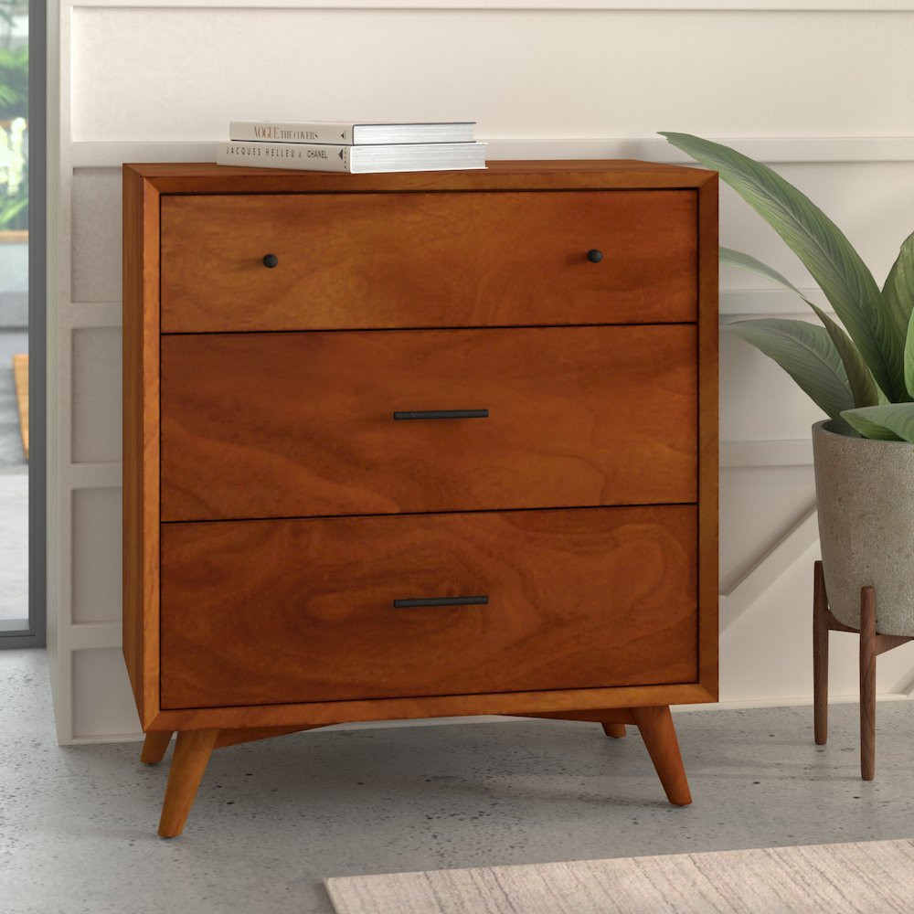 Flynn Mid Century Modern 3 Drawer Small Chest