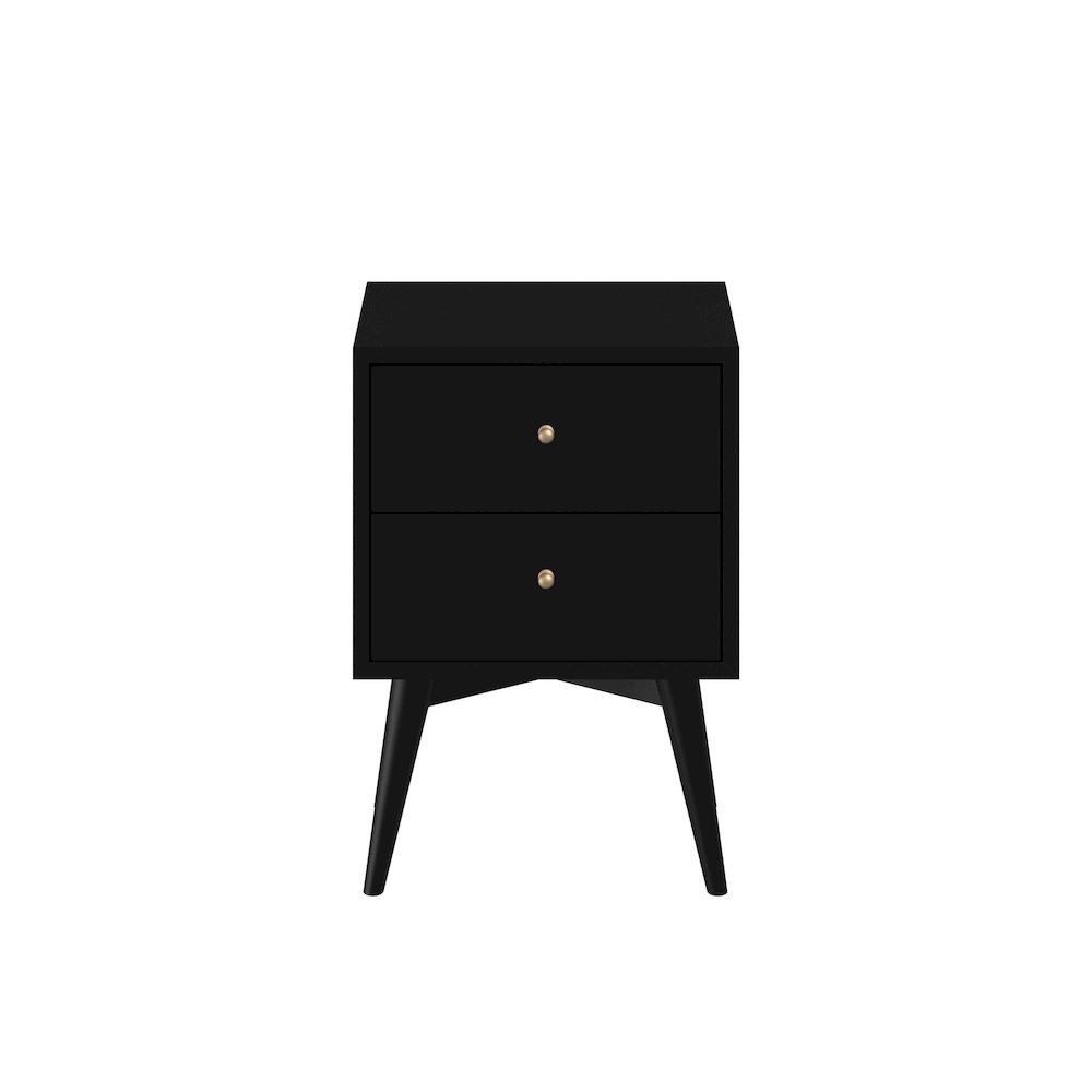 Flynn Mid Century Modern 2 Drawer Nightstand