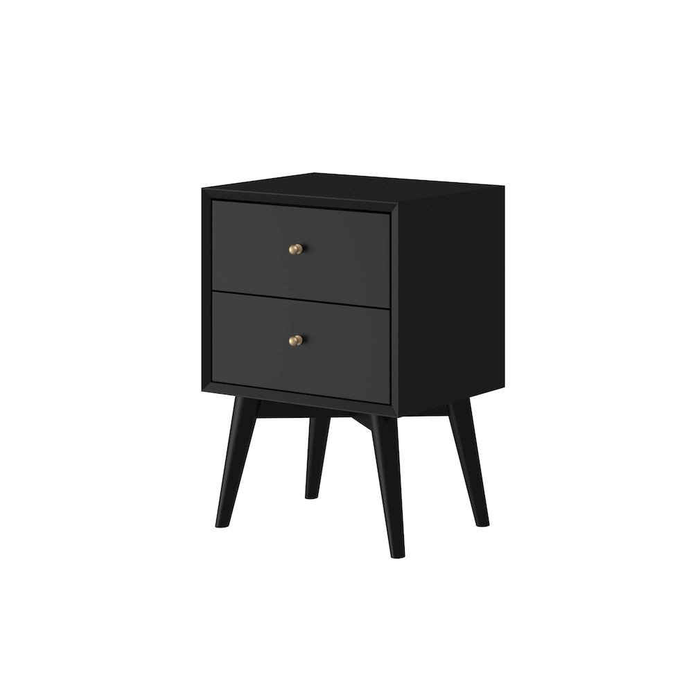 Flynn Mid Century Modern 2 Drawer Nightstand