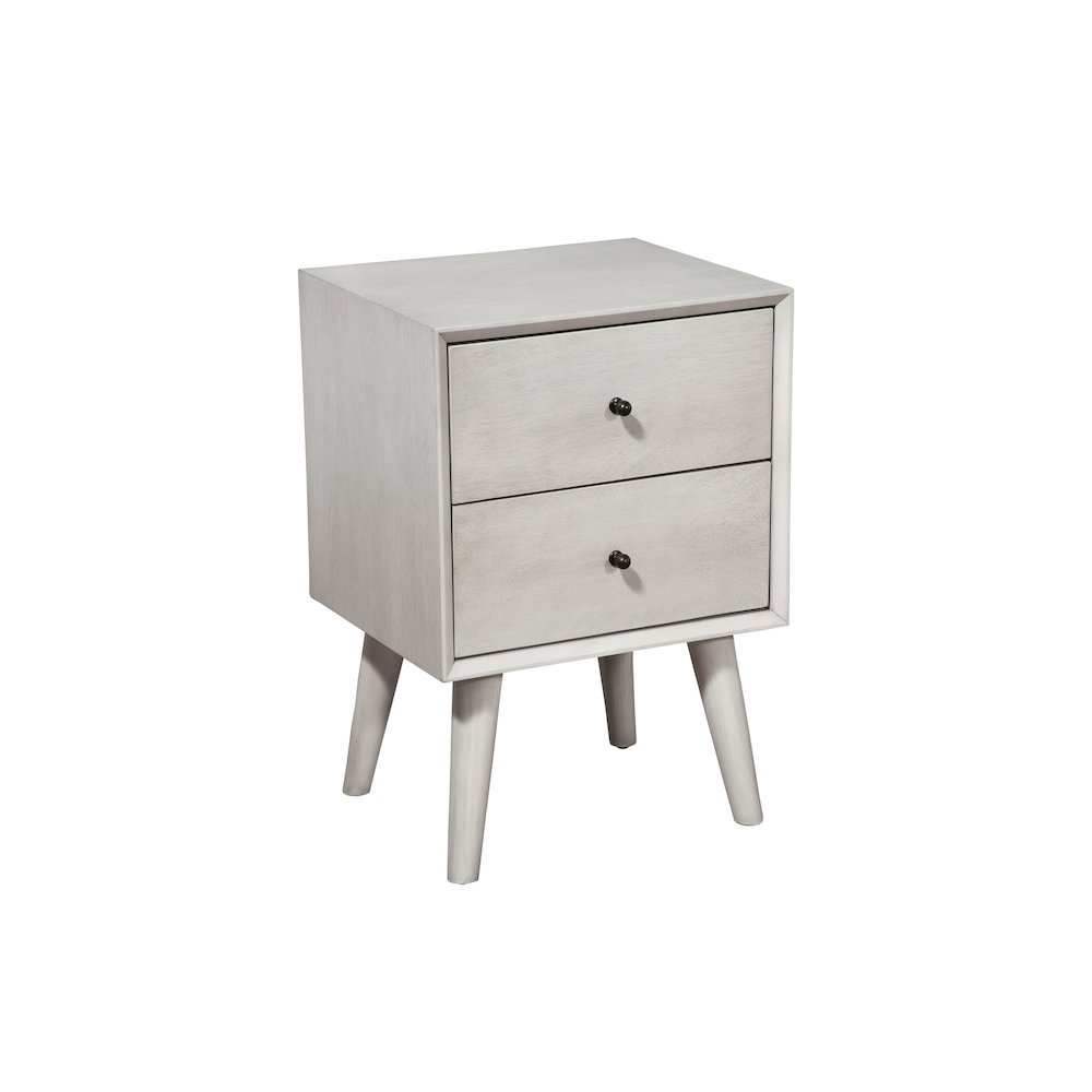 Flynn Mid Century Modern 2 Drawer Nightstand