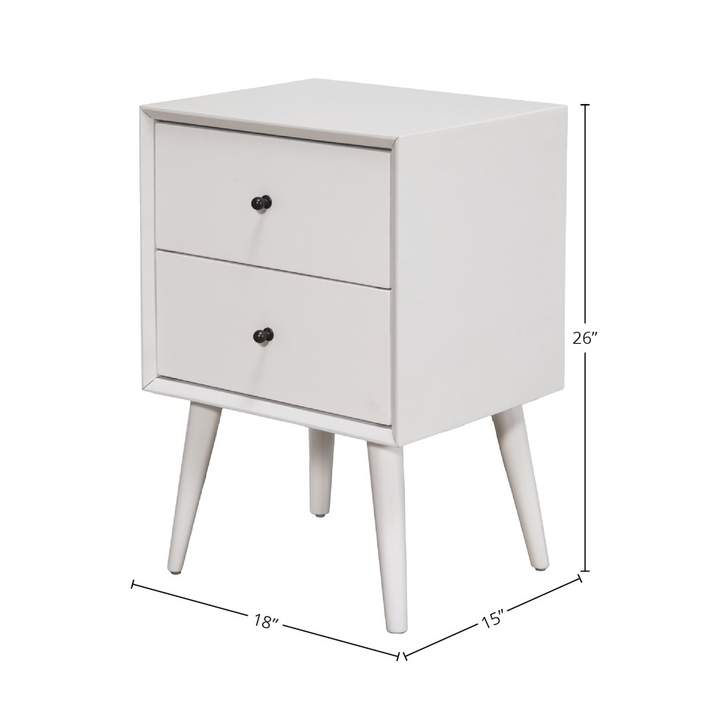 Flynn Mid Century Modern 2 Drawer Nightstand