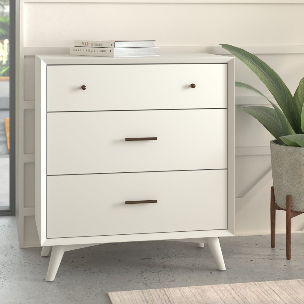 Flynn Mid Century Modern 3 Drawer Small Chest