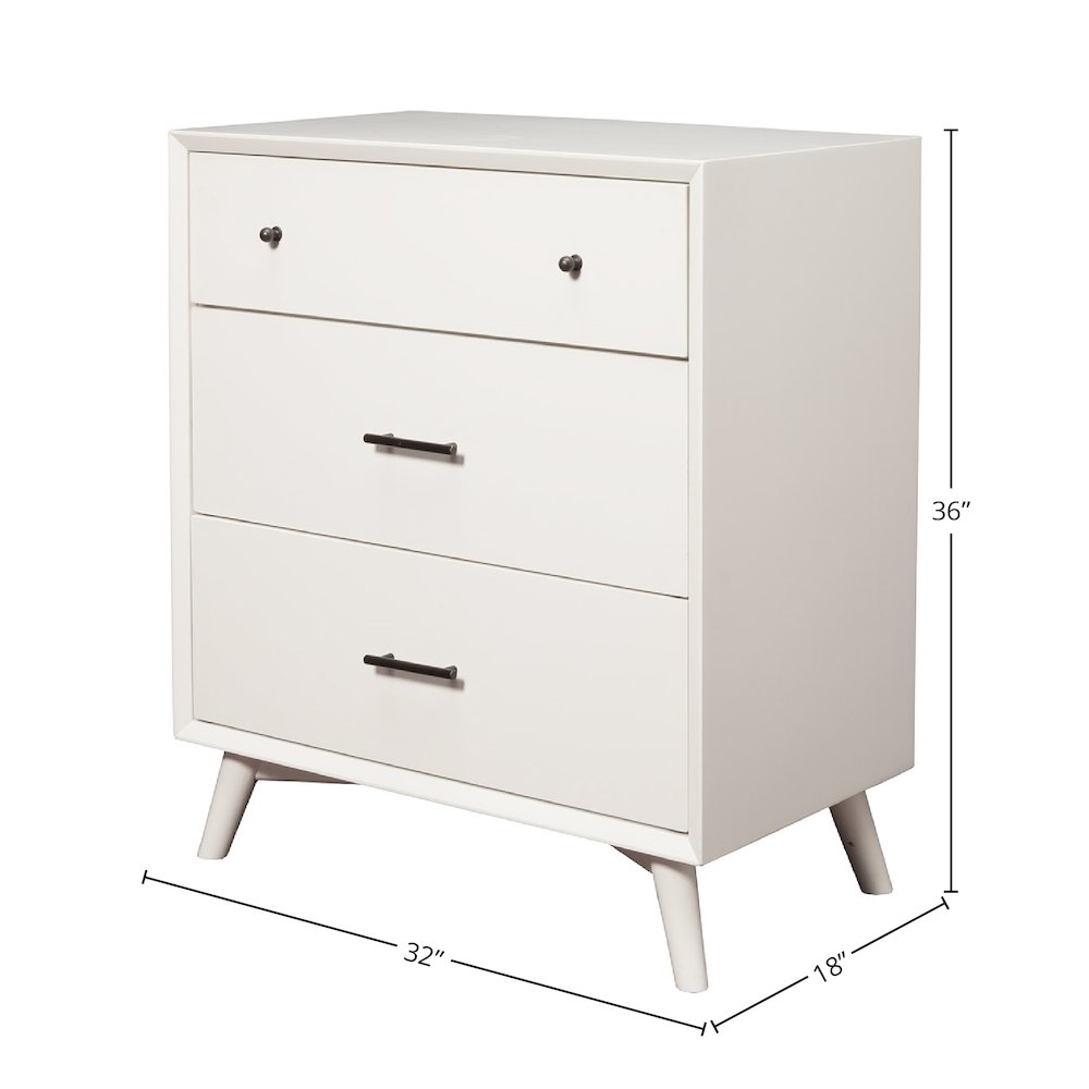 Flynn Mid Century Modern 3 Drawer Small Chest