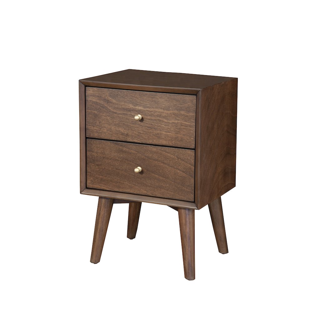 Flynn Mid Century Modern 2 Drawer Nightstand