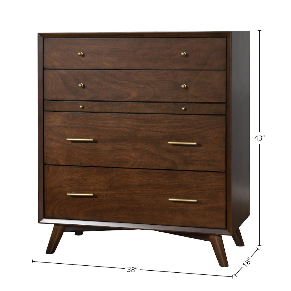 Flynn Mid Century Modern 4 Drawer Multifunction Chest w/Pull Out Tray