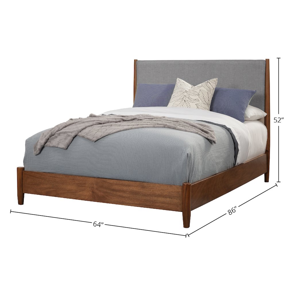 Flynn Mid Century Modern Two Tone Queen Panel Bed