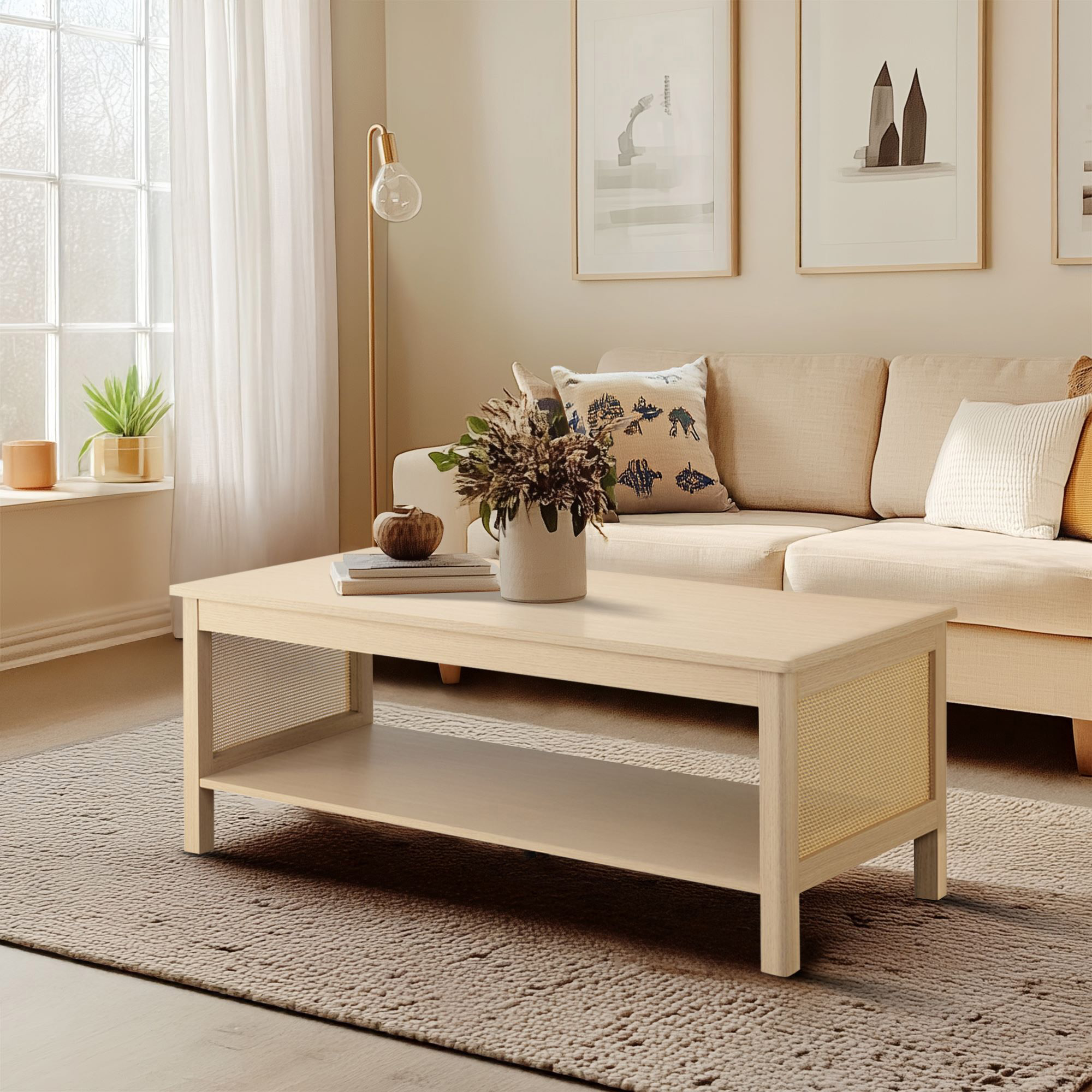 Ashlyn 2-Tier Rattan Coffee Table