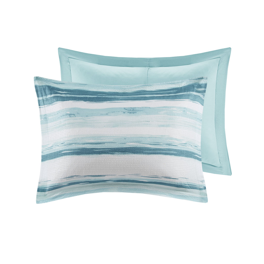 Marina 8 Piece Printed Seersucker Comforter and Quilt Set Collection
