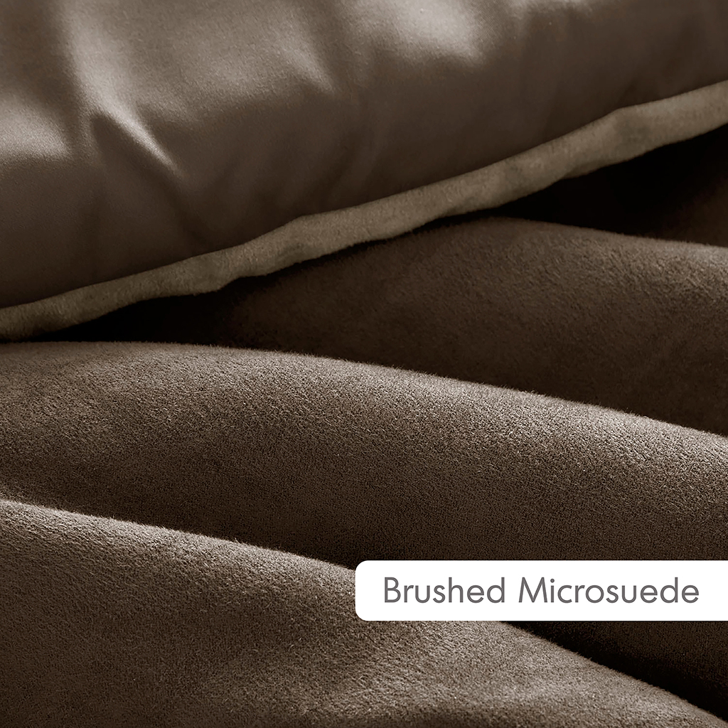 Highland Stripe Pieced Faux Suede Comforter Set
