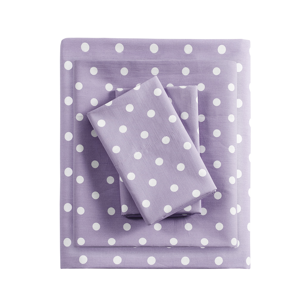 Polka Dot Printed 100% Cotton Sheet Set