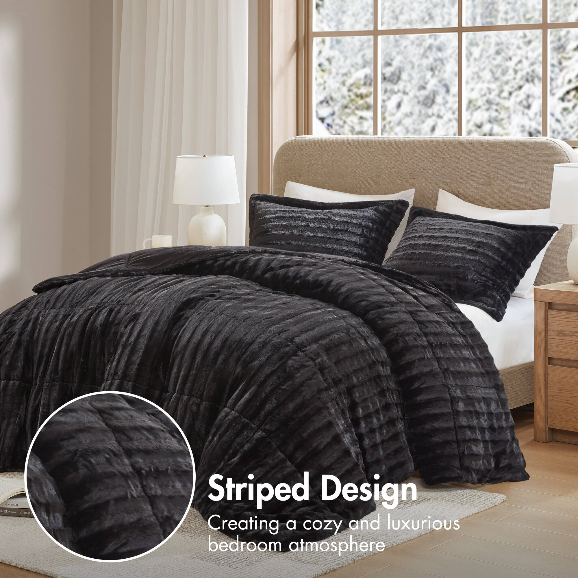 Duke Faux Fur Comforter Mini Set
