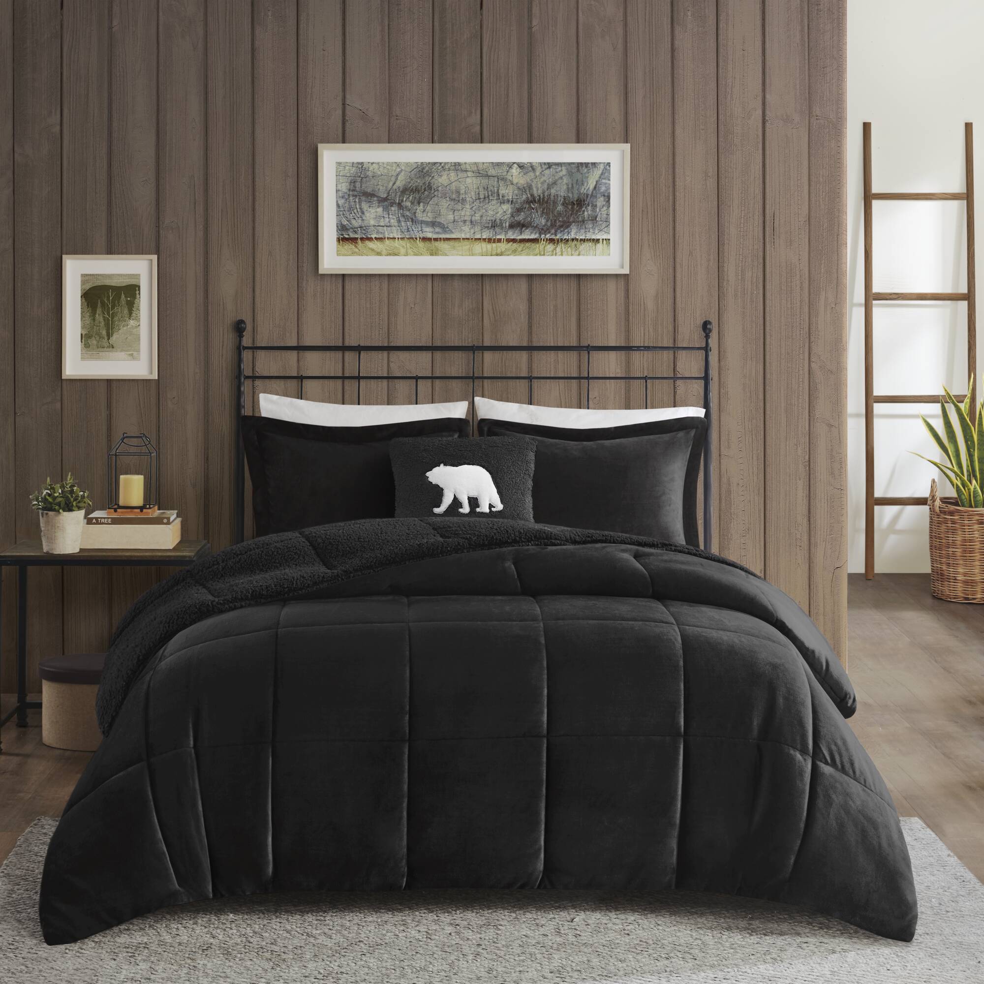 Alton Plush to Sherpa Down Alternative Comforter Set