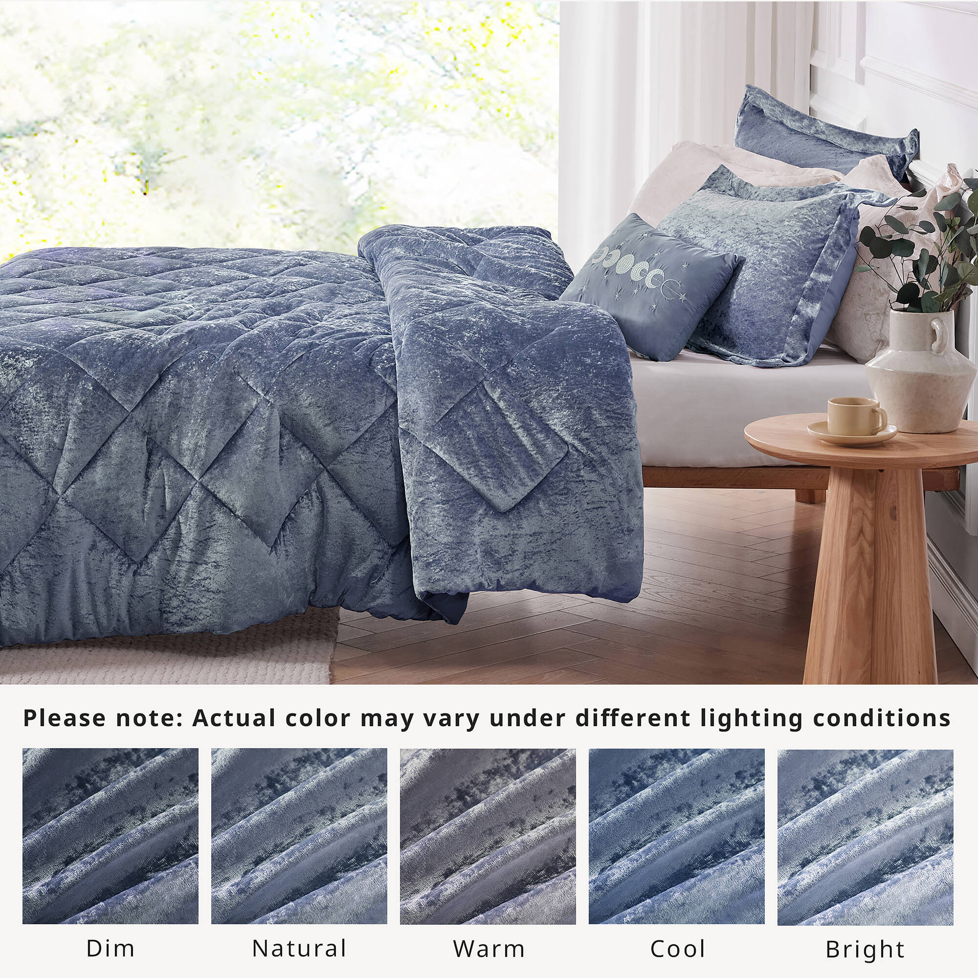 Felicia Velvet Comforter Set with Throw Pillow
