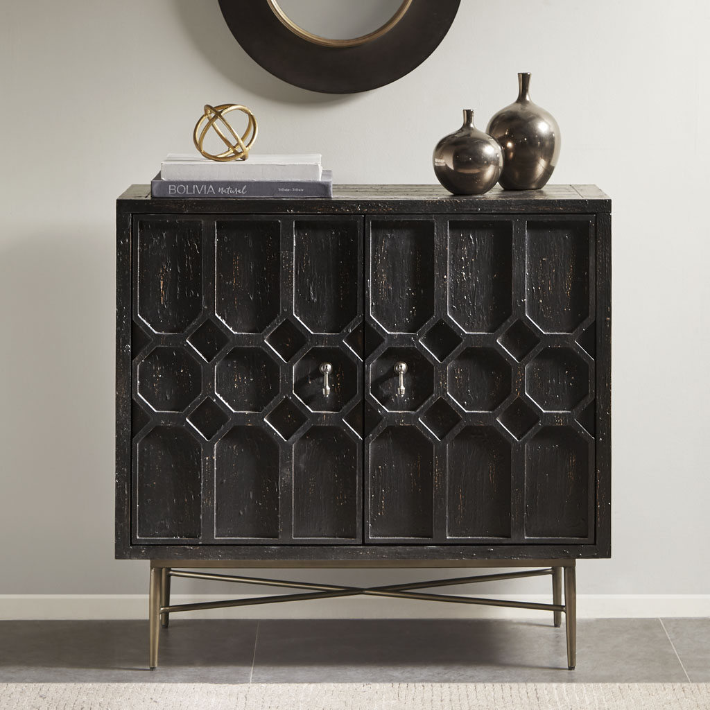 Hanley Honeycomb 2-door wood storage cabinet