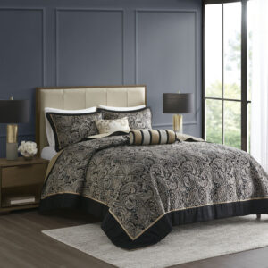 Aubrey 5 Piece Jacquard Bedspread Set with Throw Pillows from Madison Park in  Black. Aubrey 5 Piece Jacquard Bedspread Set with Throw Pillows from Madison Park in  Black. Aubrey 5 Piece Jacquard Bedspread Set with Throw Pillows from Madison Park in  Black. Aubrey 5 Piece Jacquard Bedspread Set with Throw Pillows from Madison Park in  Black. Aubrey 5 Piece Jacquard Bedspread Set with Throw Pillows from Madison Park in  Black.