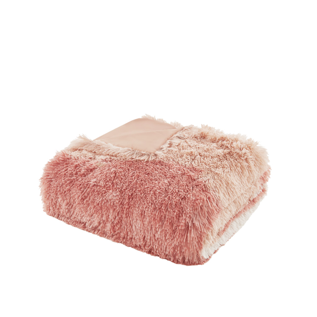 Cassie Ombre Shaggy Faux Fur Duvet Cover Set