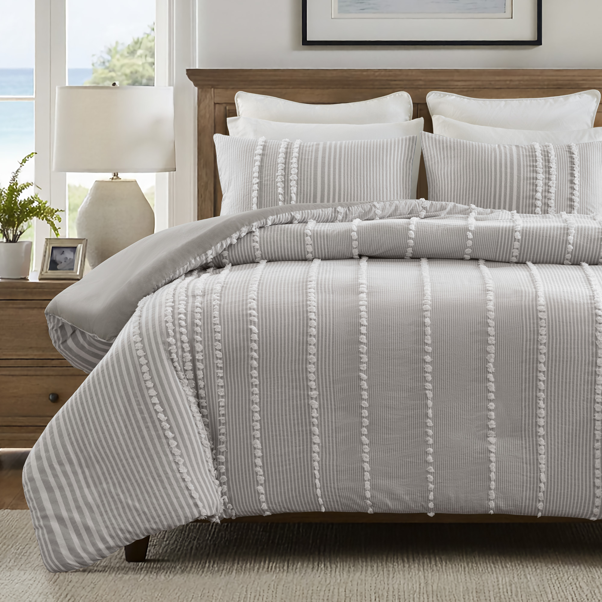 Anslee 3 Piece Cotton Yarn Dyed Duvet Cover Set