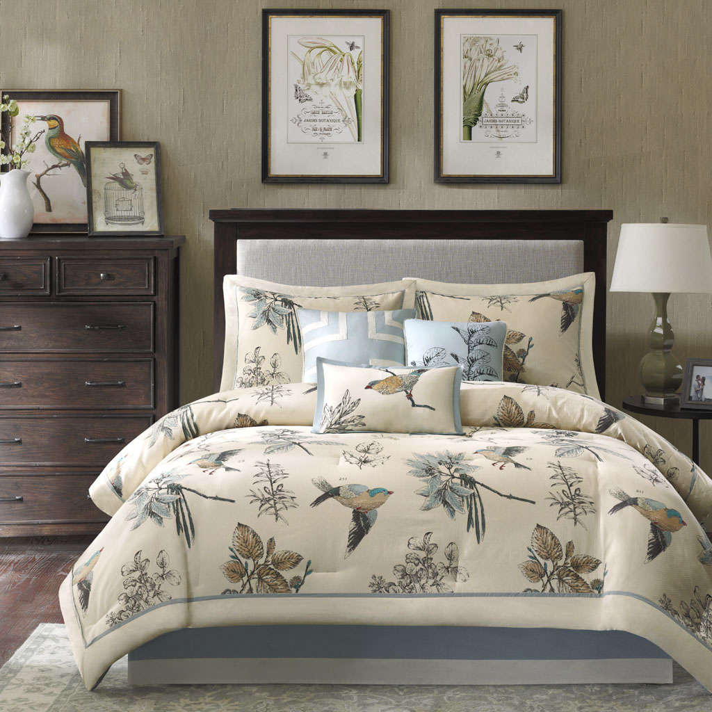 Quincy 7 Piece Printed Cotton Twill Comforter Set