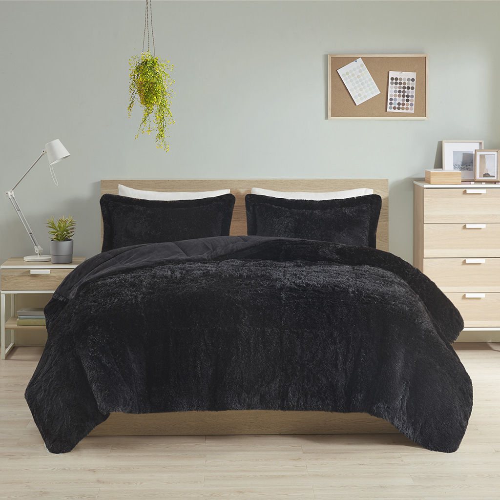 Malea Shaggy Faux Fur Comforter Mini Set