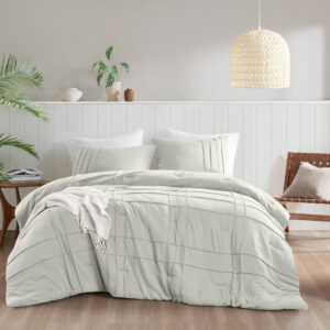 Walker Soft Washed Pleated Comforter Set from Comfort Spaces in  Silver. Walker Soft Washed Pleated Comforter Set from Comfort Spaces in  Silver. Walker Soft Washed Pleated Comforter Set from Comfort Spaces in  Silver. Walker Soft Washed Pleated Comforter Set from Comfort Spaces in  Silver. Walker Soft Washed Pleated Comforter Set from Comfort Spaces in  Silver.