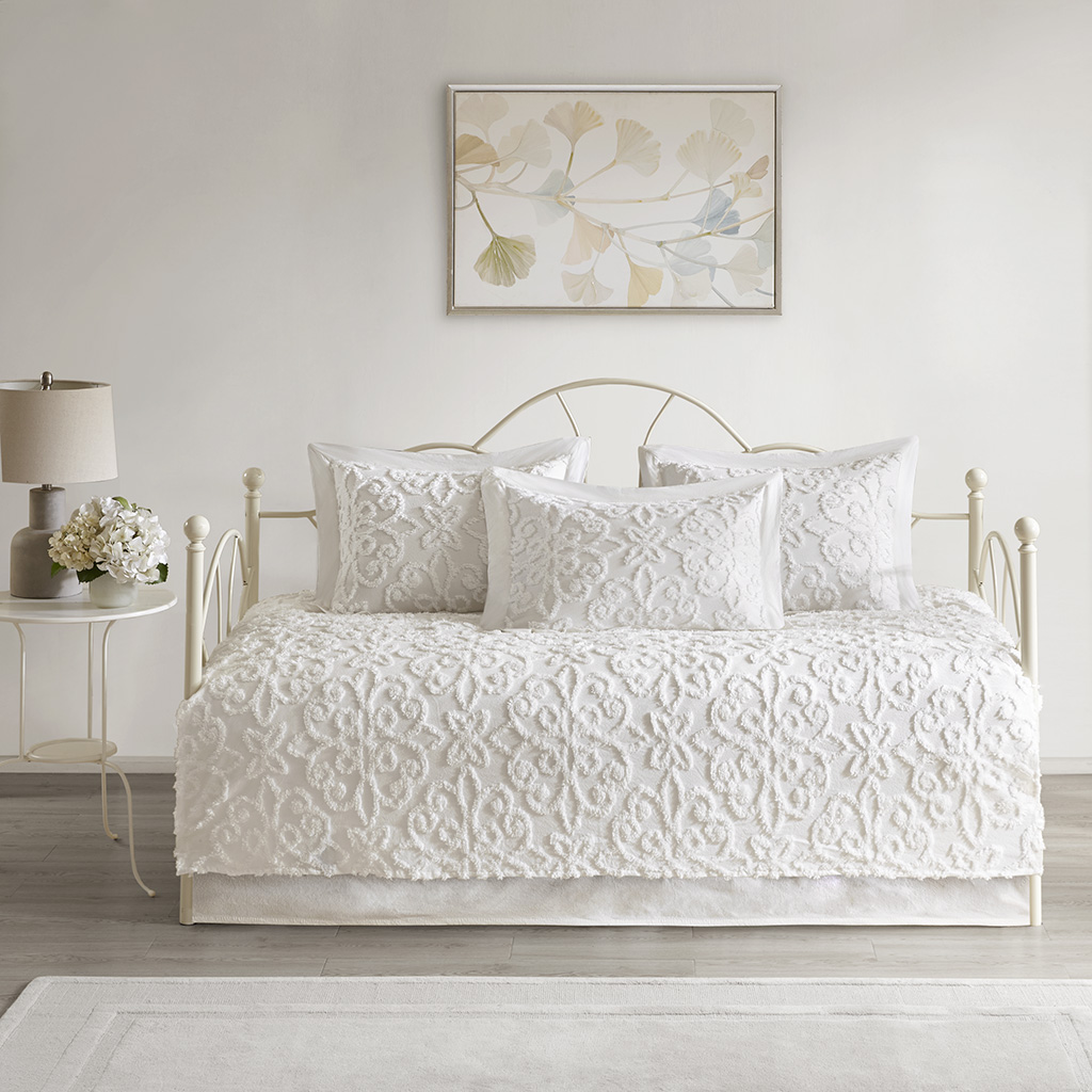 Sabrina 5 Piece Tufted Cotton Chenille Daybed Set