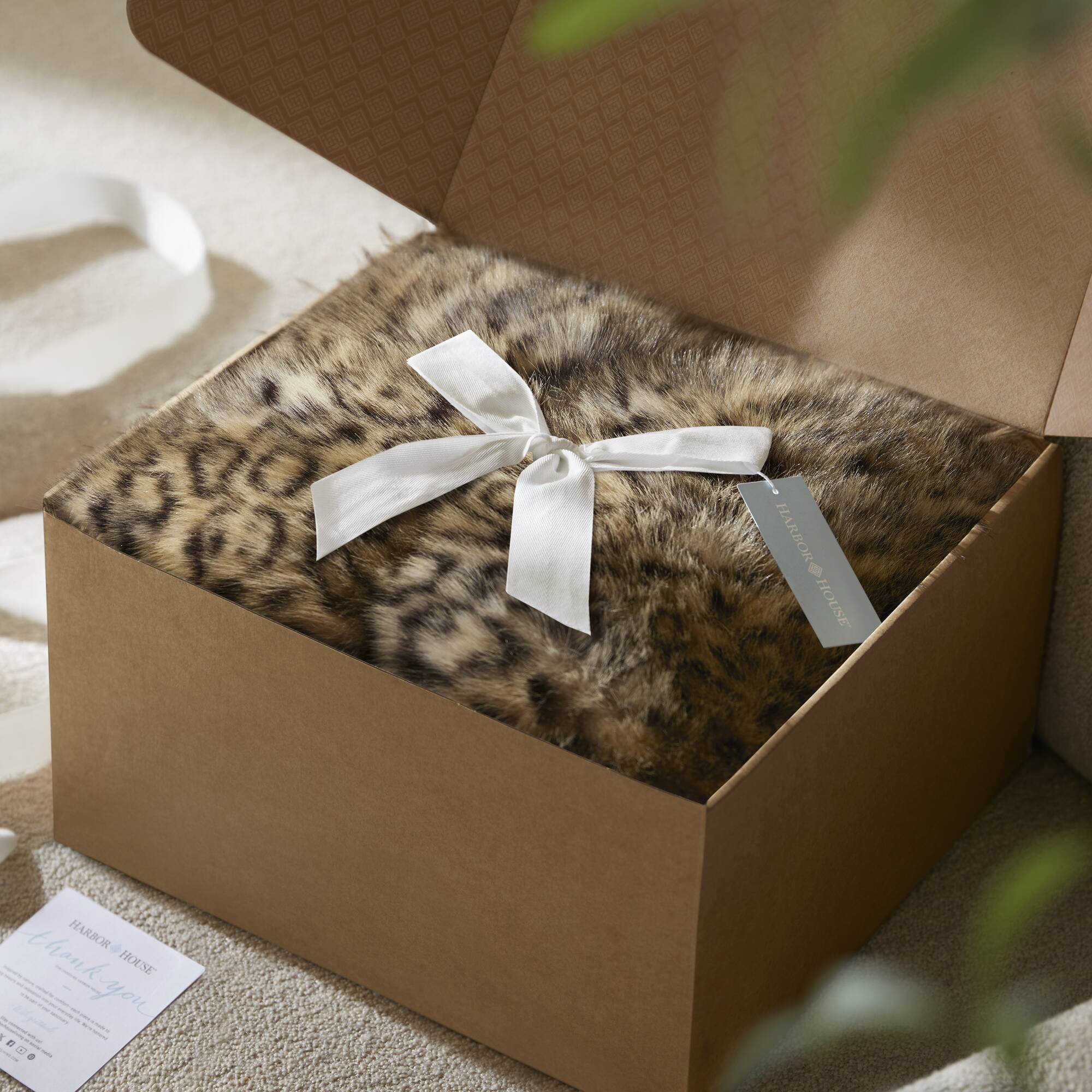 Botswana Animal Print Faux Fur Throw Blanket