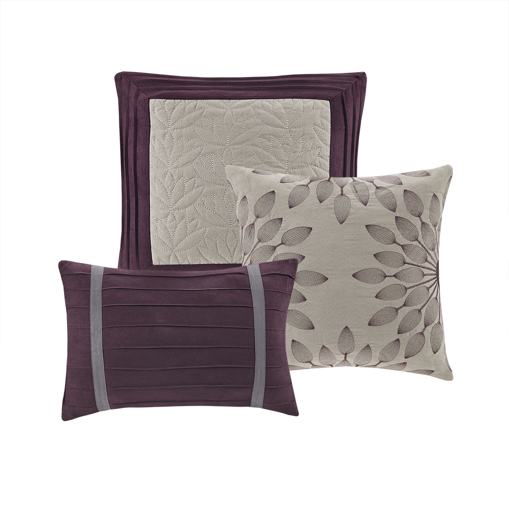 Palmer 7 Piece Pieced Faux Suede Comforter Set