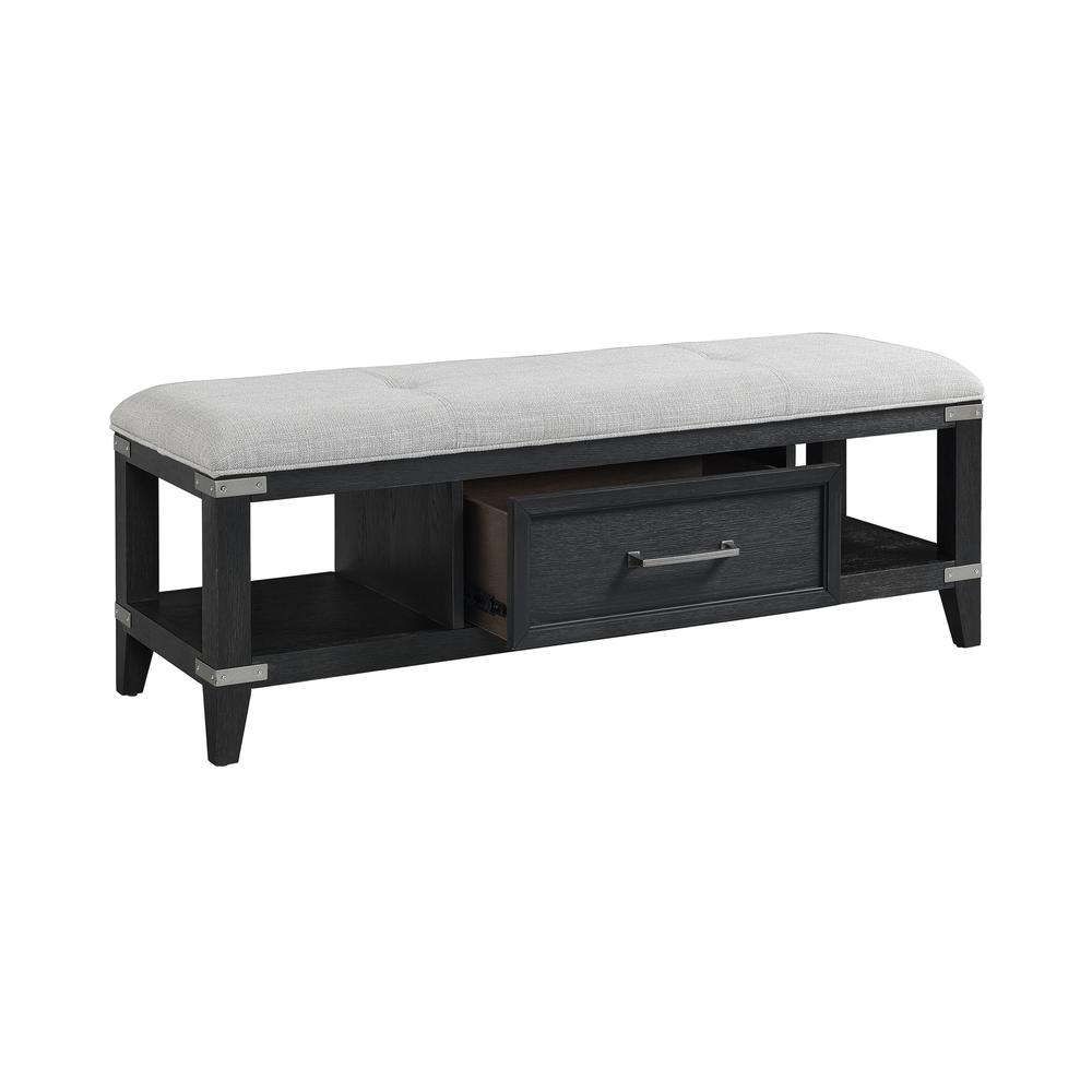 52″ Bench w/Drawer in Weathered Steel