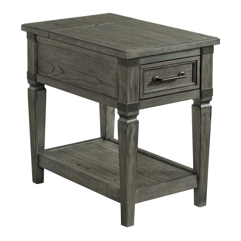 17″ Chairside Table in Brushed Pewter