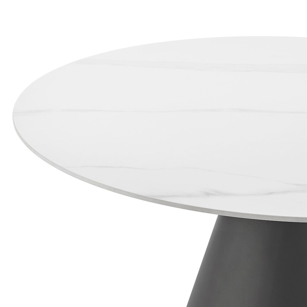 Geneva Ceramic Top 51″ Round Dining Table w/ Gold Trim