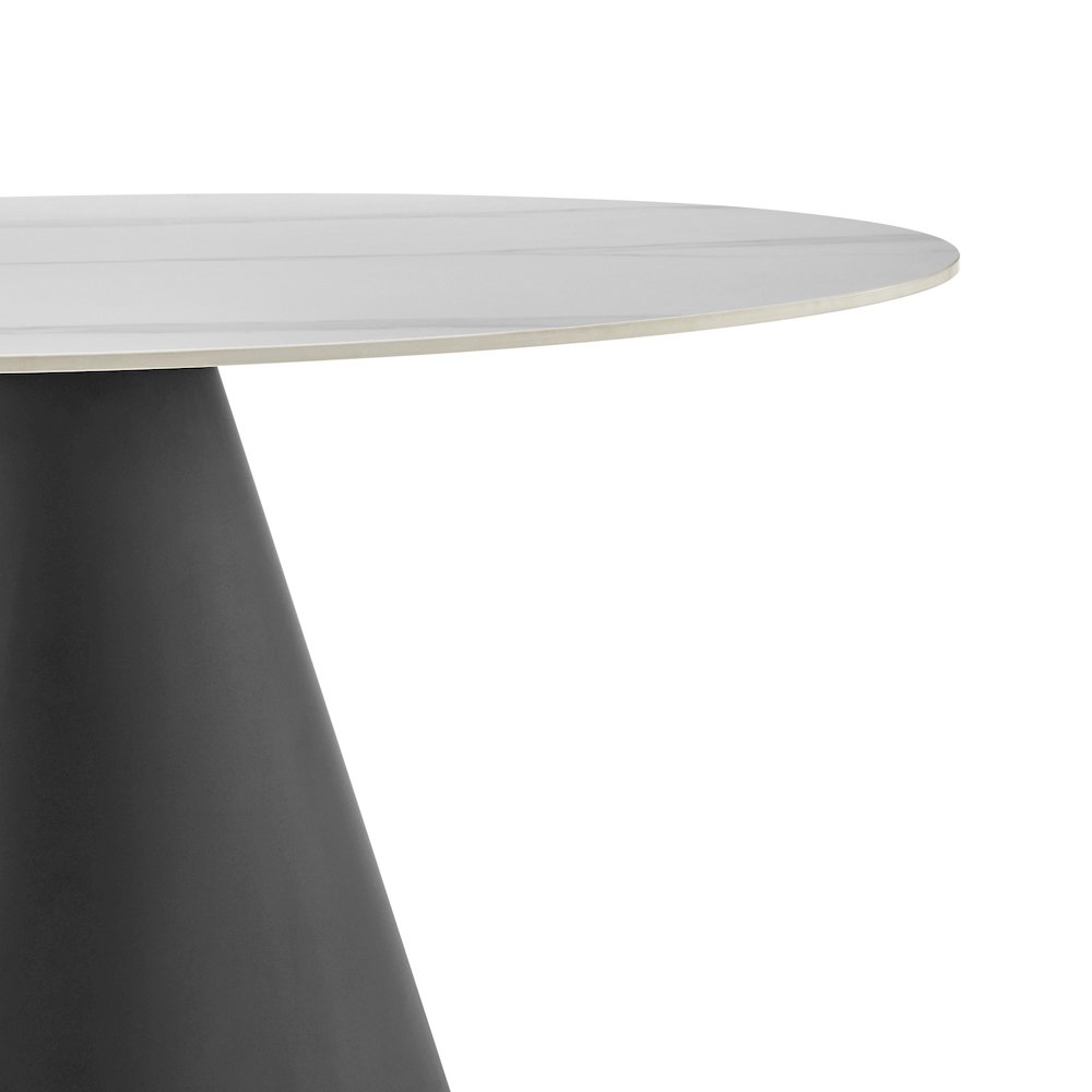 Geneva Ceramic Top 51″ Round Dining Table w/ Gold Trim