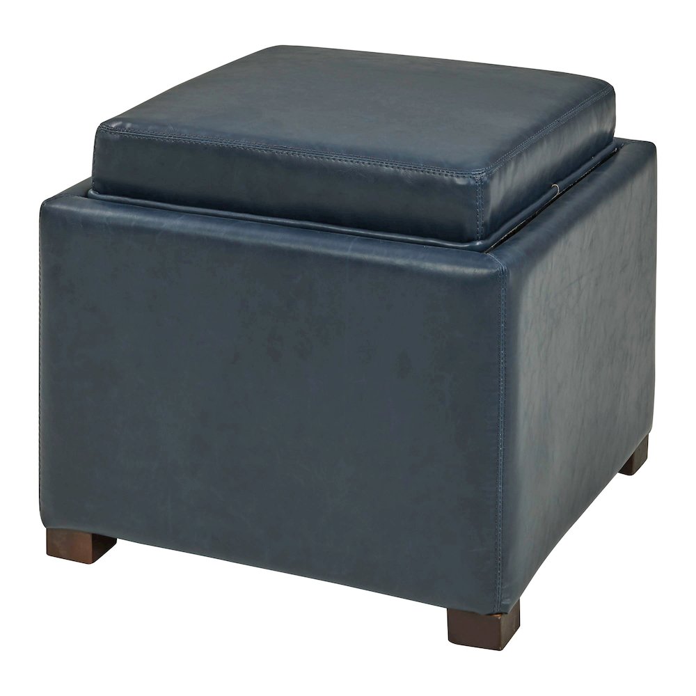 Cameron Bonded Leather Square Storage Ottoman