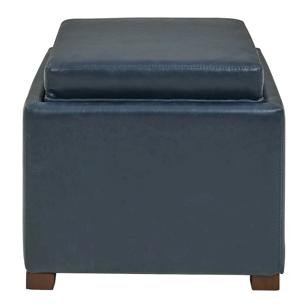 Cameron Bonded Leather Square Storage Ottoman