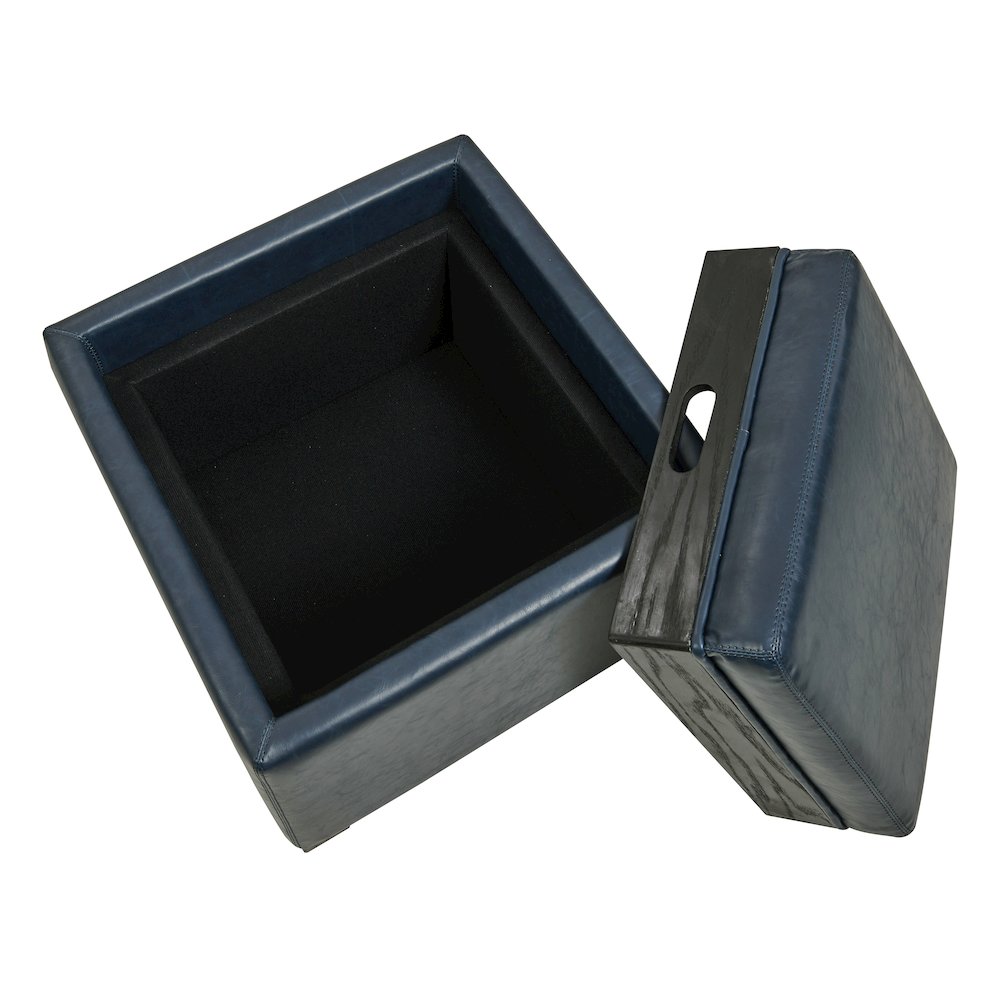 Cameron Bonded Leather Square Storage Ottoman