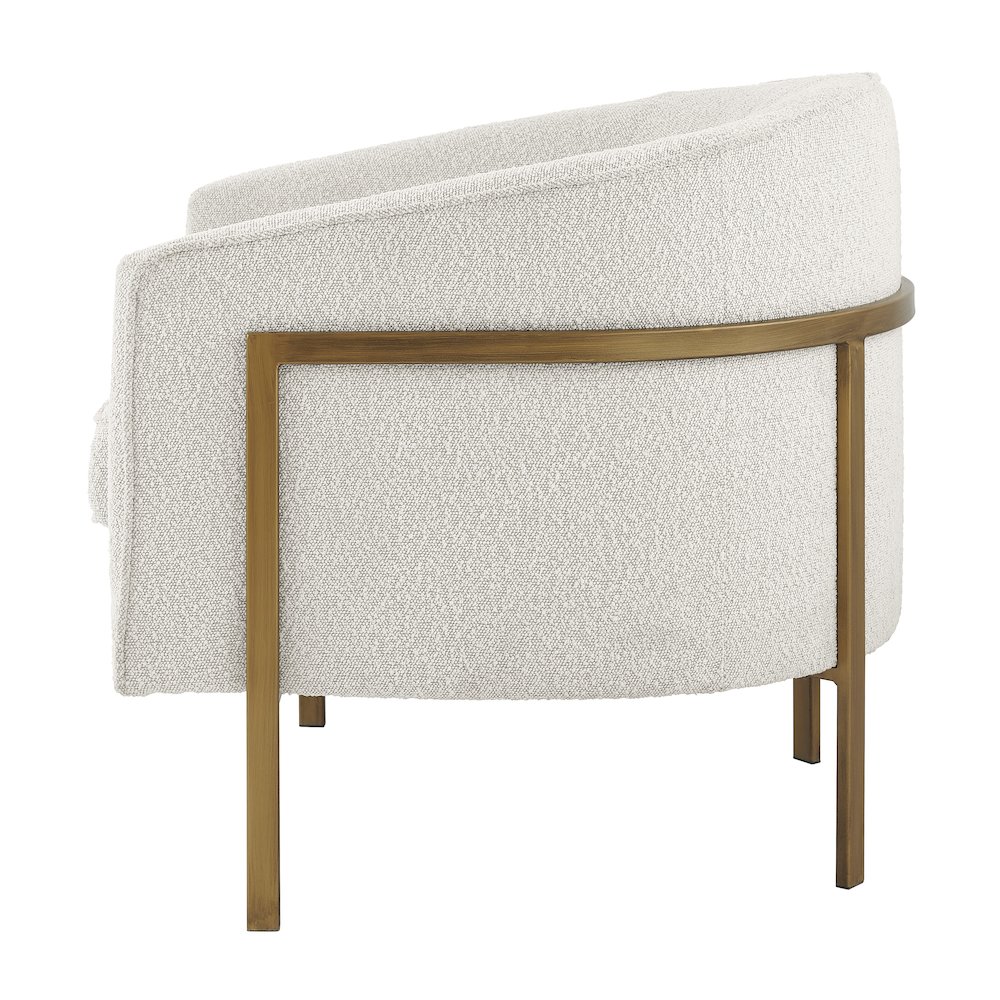 Harrod Boucle Accent Arm Chair Antique Gold Legs