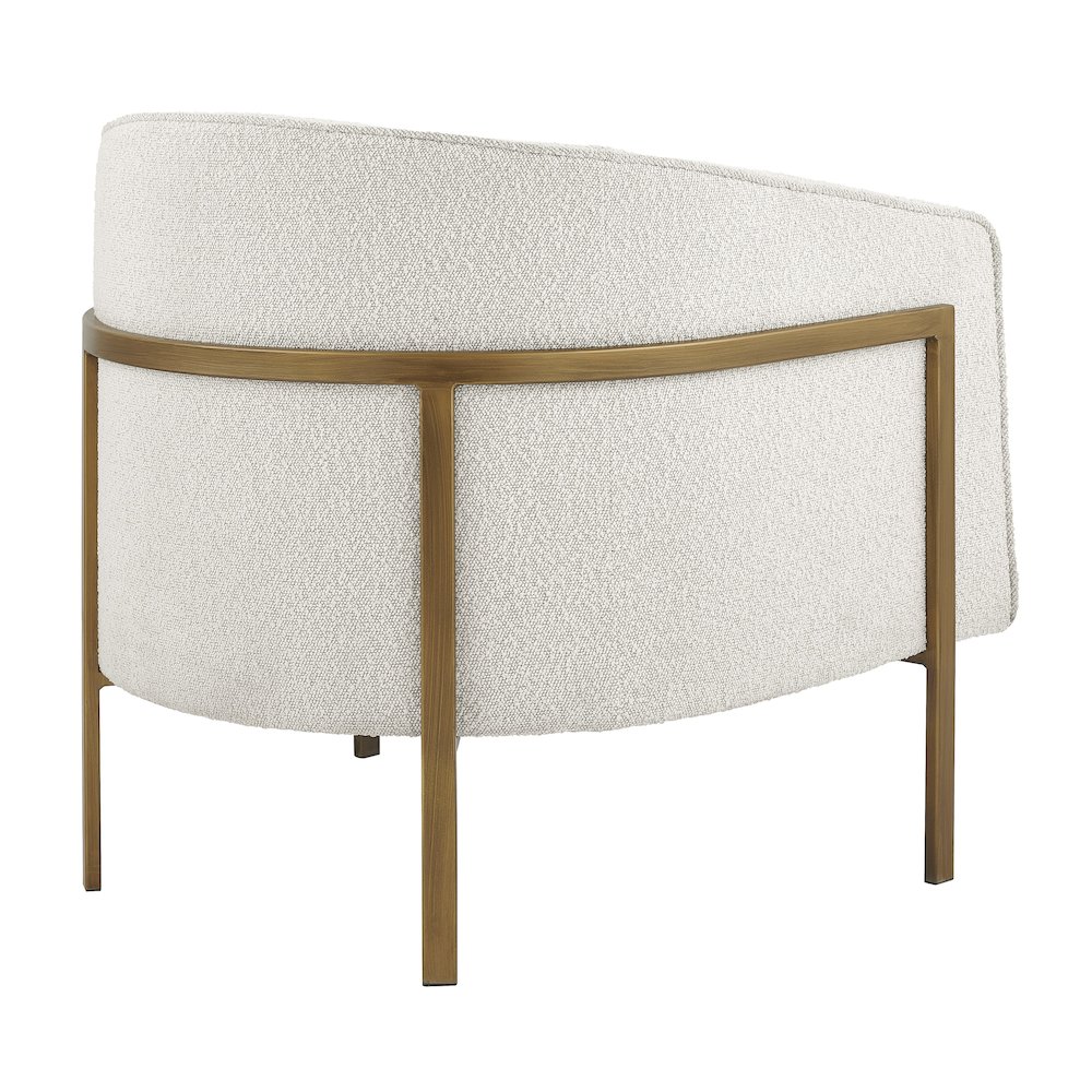 Harrod Boucle Accent Arm Chair Antique Gold Legs