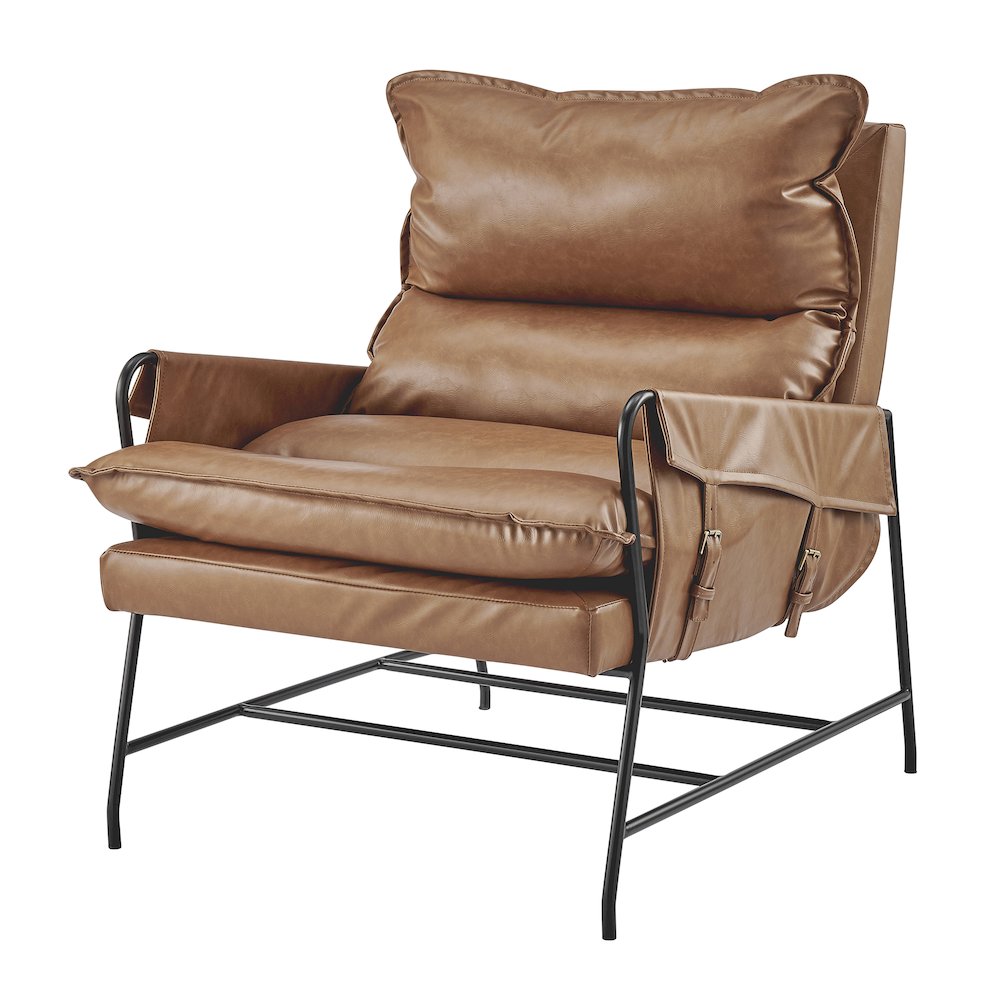 Thierry Faux Leather Accent Arm Chair