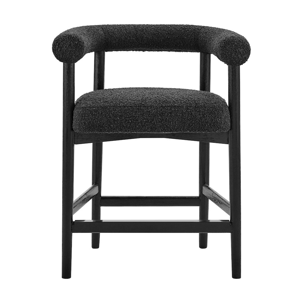 Keanu Boucle Counter Stool Black Legs