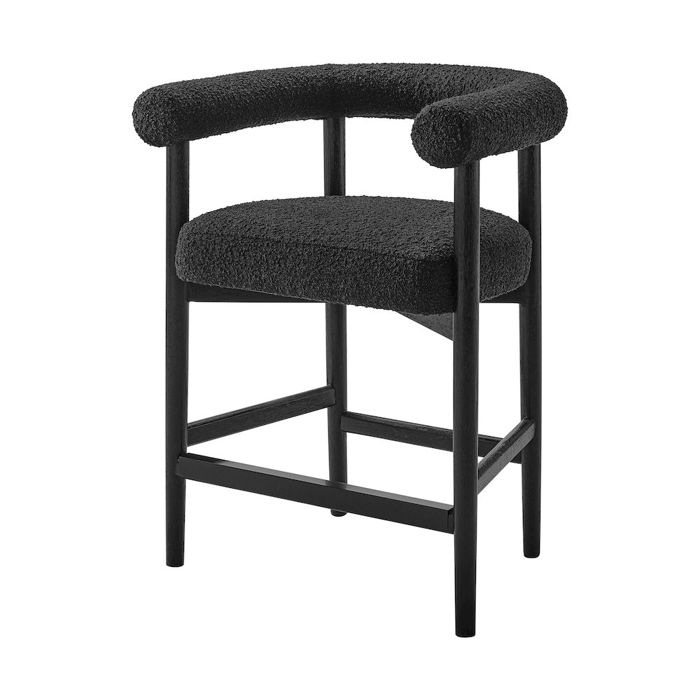 Keanu Boucle Counter Stool Black Legs