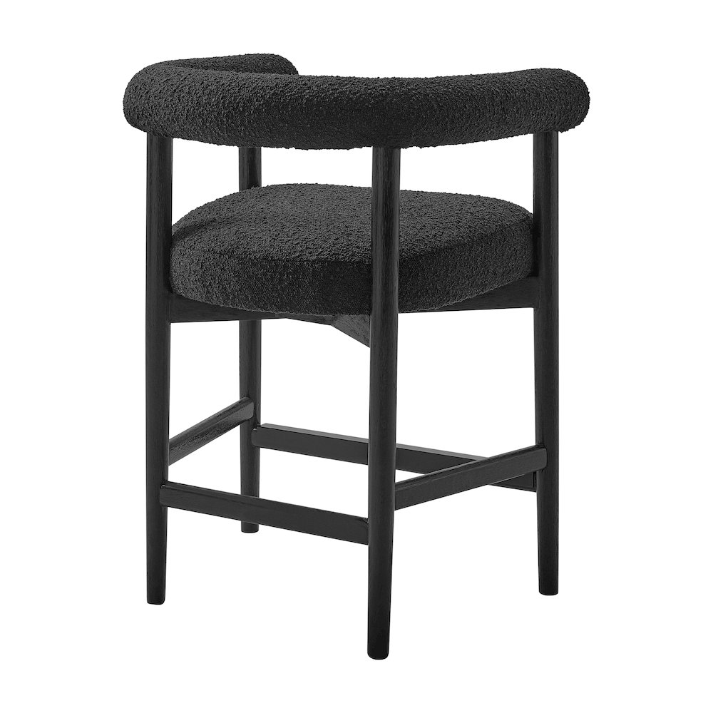 Keanu Boucle Counter Stool Black Legs