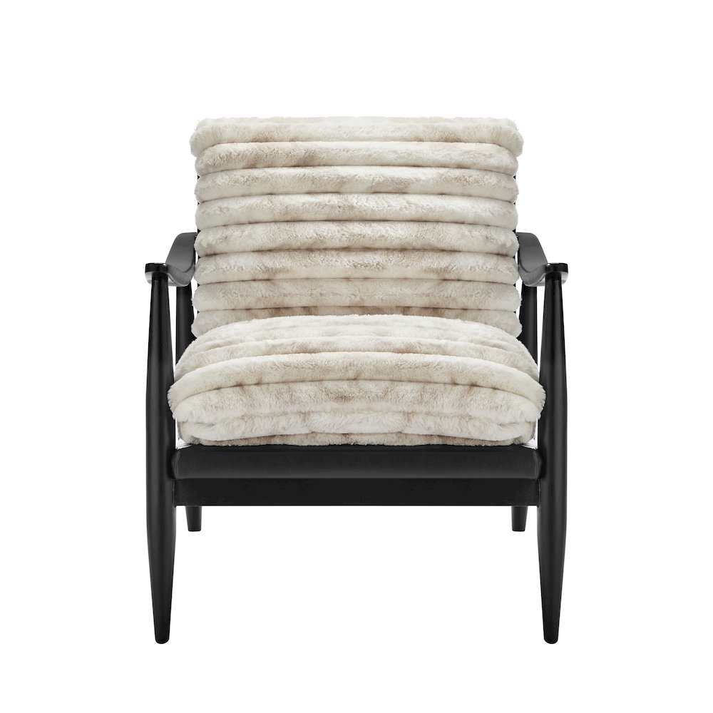 Edmond Faux Fur/Faux Leather Accent Arm Chair