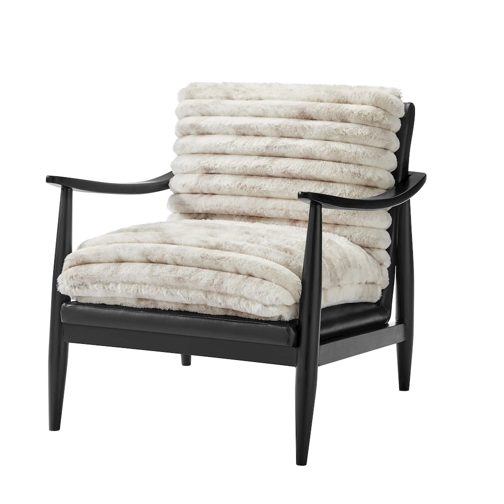 Edmond Faux Fur/Faux Leather Accent Arm Chair