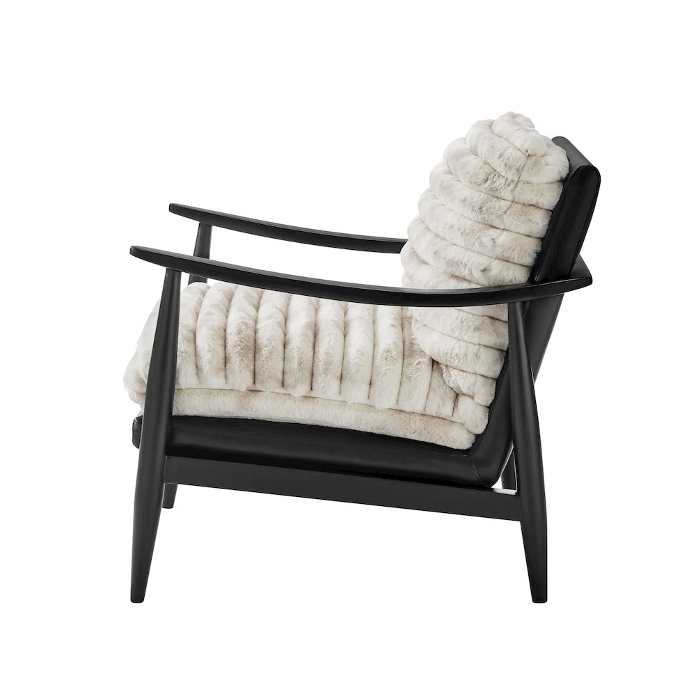 Edmond Faux Fur/Faux Leather Accent Arm Chair