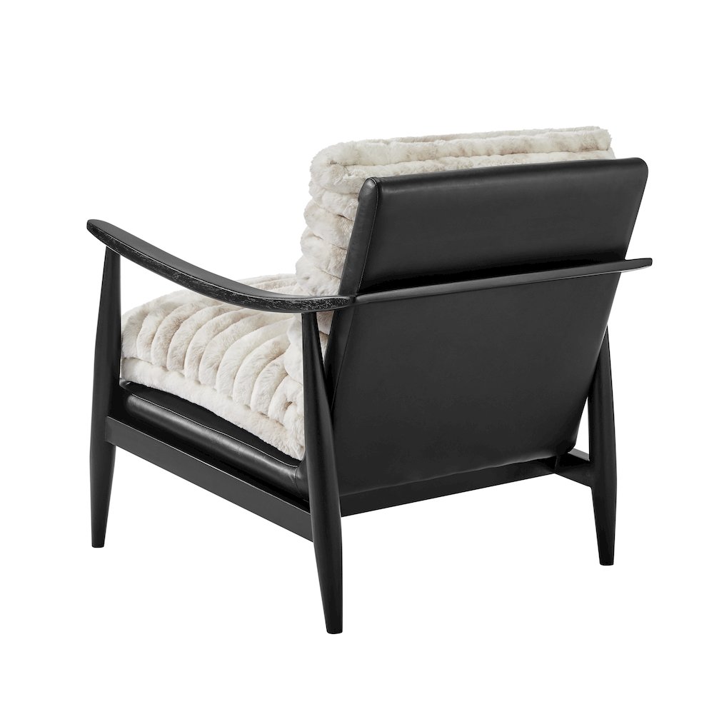 Edmond Faux Fur/Faux Leather Accent Arm Chair