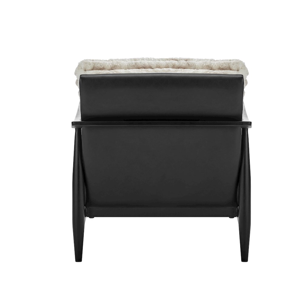 Edmond Faux Fur/Faux Leather Accent Arm Chair