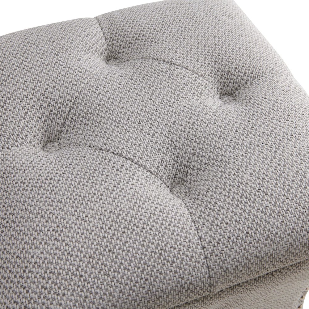 Amelia Fabric Nailhead Tufted Storage Ottoman