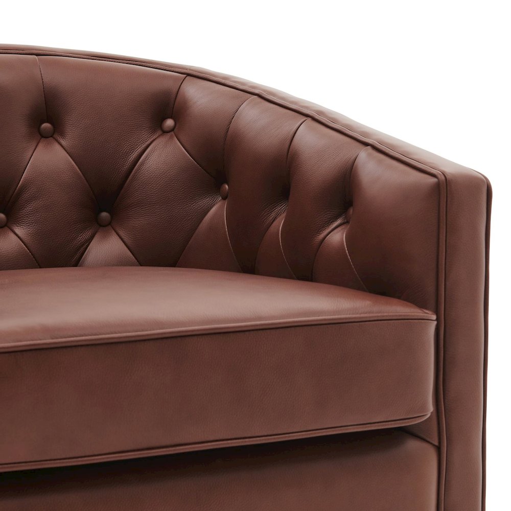 Walsh Top Grain Leather Swivel Accent Arm Chair