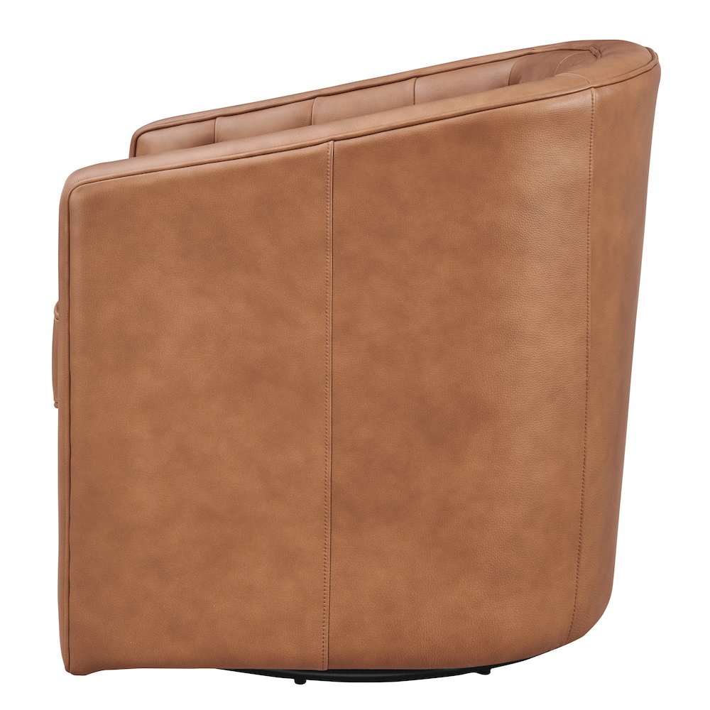 Walsh Top Grain Leather Swivel Accent Arm Chair