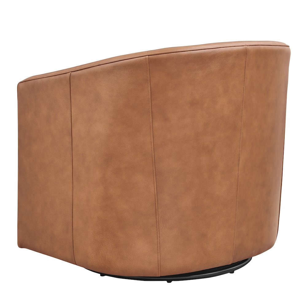 Walsh Top Grain Leather Swivel Accent Arm Chair